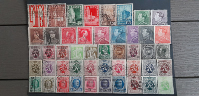 BELGIA n.1920-30 luku LEIMATTUJA postimerkkejä 47 kpl
