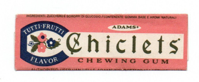 Purkkakääre CHEWING GUM. Tutti Frutti, Adams  Chiclets