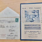VANHA Levyluettelo Musiikikauppa Lindgren 1933 +Alkup Kuori - pikkukuva 1