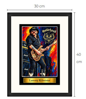 Uusi Lemmy Motörhead art print kehystetty 30 cm x 40 cm