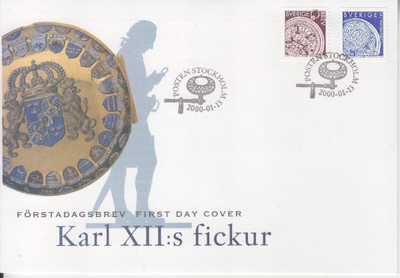 Ruotsi FDC 2000 Karl XII fickur