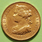 Espanja 100 Reales 1864 kultaraha, Isabella II - pikkukuva 1
