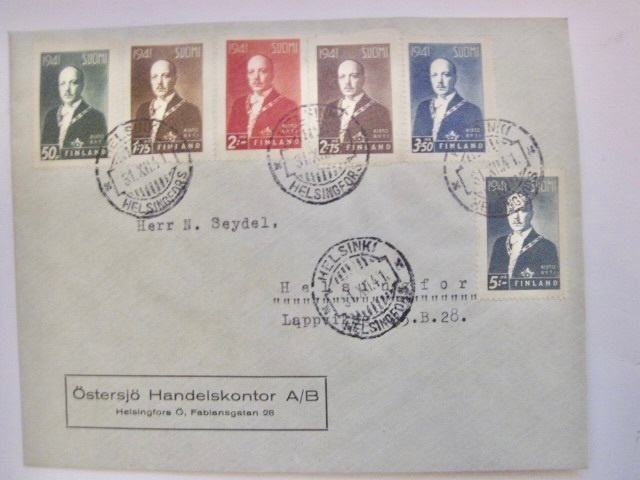 VANHA FDC Ensipäiväkuori 21.XII.19431 Ryti