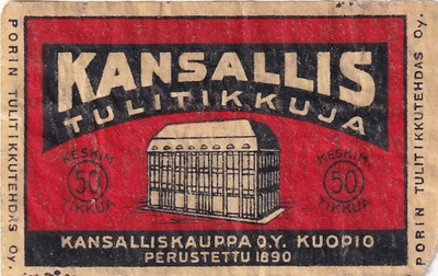 Kuopio, Kansallis Tulitikkuja, Kansalliskauppa Oy  sk 1