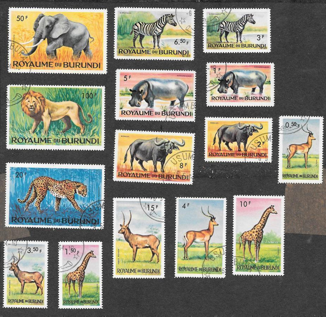 Burundi - eläimiä 1964 sarja (Michel 87A-101A)