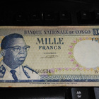 Congo Kongo 1000 francs 1961 Kasavubu VF- - pikkukuva 1