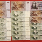 21 x TÄHTI: 10 + 50 + 100 mk. Ryppyiset, kunto 3-4. (KD16) - pikkukuva 1