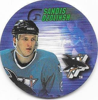 1995-96 NHL Pogs #231 Sandis Ozolinsh San Jose Sharks