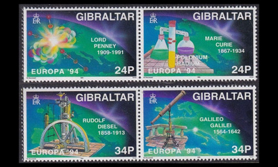 Gibraltar 683-6p ** Europa keksinnöt ja löydöt (1994)