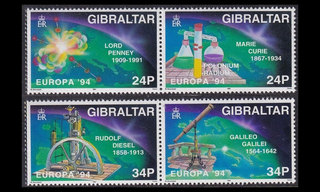 Gibraltar 683-6p ** Europa keksinnöt ja löydöt (1994)