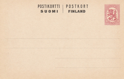 1917 Saarisen mallin käyttämätön 10pennin ehiökortti