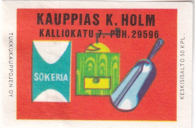 Kauppias K. Holm. Kalliokatu 7,  s108