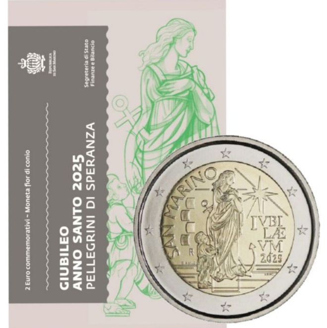 ** SAN MARINO 2€ 2025 Riemuvuosi kansiossa **