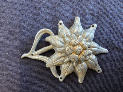 WW2 Saksa Wehrmacht Gebirgsjäger Edelweiss lakkimerkki