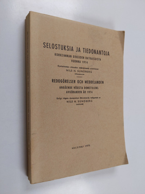 Selostuksia ja tiedonantoja Korkeimman oikeuden ratkaisui...