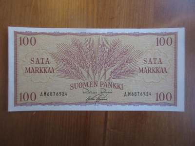 100 markkaa 1957 (sarjan:o AM6876524)