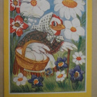 Kanamamma, munia korissa, isoja kukkia, Pääsiäispk, p. 1949 - pikkukuva 1