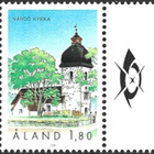 Åland 1991 Vårdön kirkko 1,80 mk välilöpari logo ** LaPe 054 - pikkukuva 1