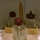Vintage maustepurkki setti, lasinen antiikki purkkisetti - pikkukuva 3