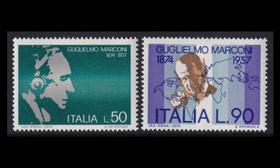 Italia 1438-9 ** Guglielmo Marconi (1974)