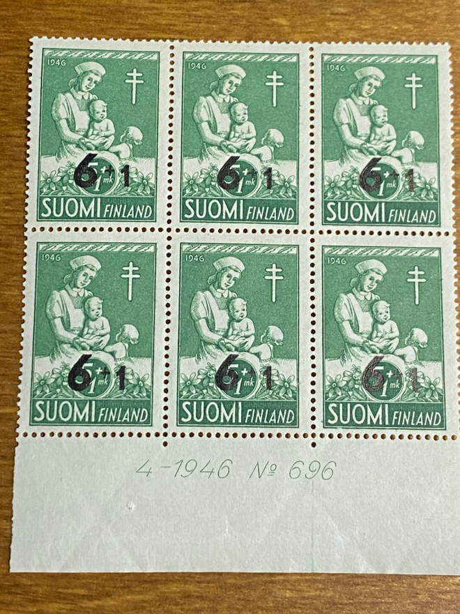 TUB 1947 6MK+1MK NUMERO KUUSILO**