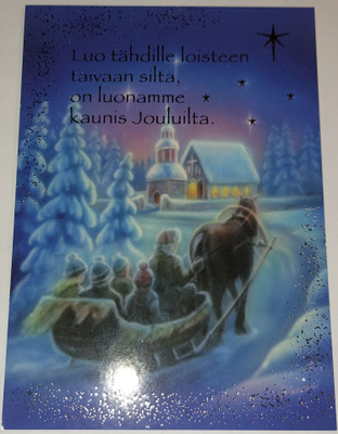 Hopea/Kultafolioitu joulukortti
