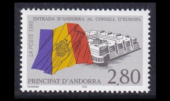 Andorra Fr 487 ** Liittyminen Euroopan neuvostoon (1995)