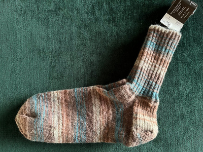 Koko 44/45 Step-langasta käsinkudotut villasukat
