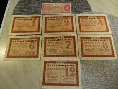 Raha-Arpoja 8 kpl 1961, 1964 ja 1982.