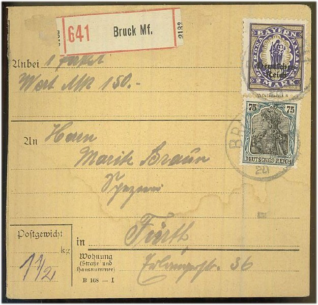 Saksa Mi 132 ym pakettikortti