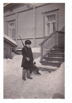 VANHA Valokuva Nuori Metsästäjä Kivääri Saalis n. 1920-l