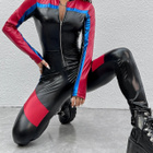 Näyttävä biker-tyylinen pvc catsuit kokoasu tekonahka kiilto - pikkukuva 1