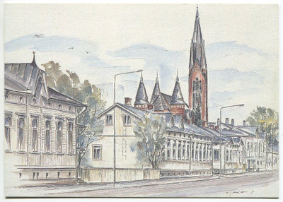 Turku Näkymä Puutarhakadulta K. Akonlahti 1990-luku