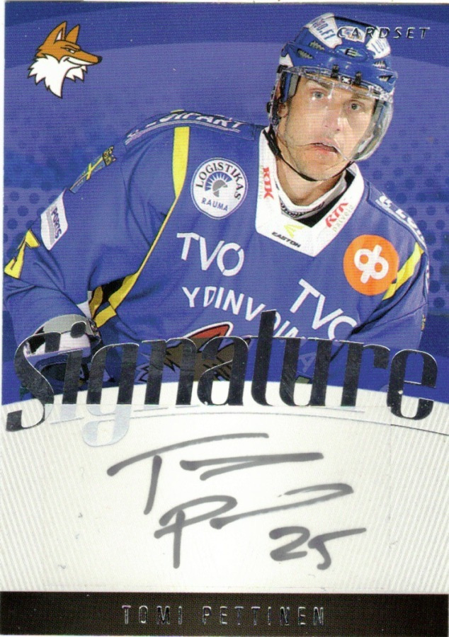 2011-12 Cardset TOMI PETTINEN Lukko Signature nimmari