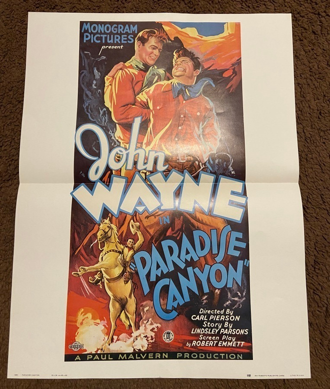 Vanha elokuvajuliste: Paradise Canyon (John Wayne)