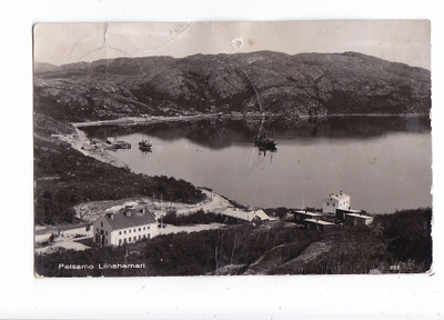 VANHA Valokuva Postikortti Petsamo Liinahamari 1930-l