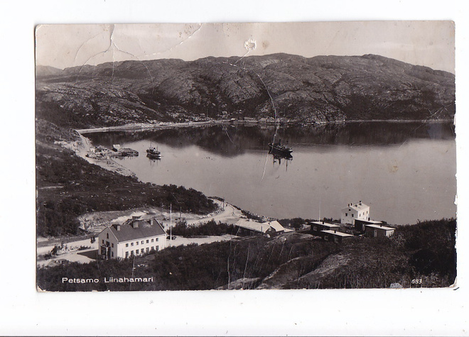 VANHA Valokuva Postikortti Petsamo Liinahamari 1930-l
