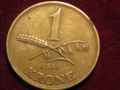 1 krone 1943. Tanska - Denmark