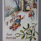 Sievä antiikki kortti v. 1907, Godt nytt år, lapsi aihe - pikkukuva 2
