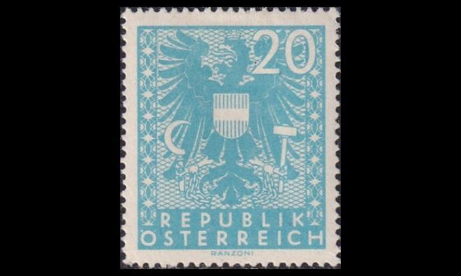 Itävalta 706 ** Käyttösarja vaakuna 20 Pfg (1945)