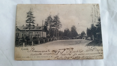 Kouvola, tienäkymä. V. 1907 kulkenut postikortti.