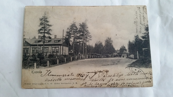 Kouvola, tienäkymä. V. 1907 kulkenut postikortti.