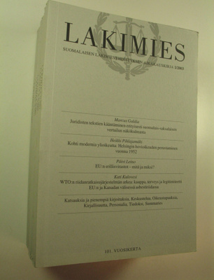 Lakimies, 101. vuosikerta (2003), numerot 1-8 (numerot 7 ...
