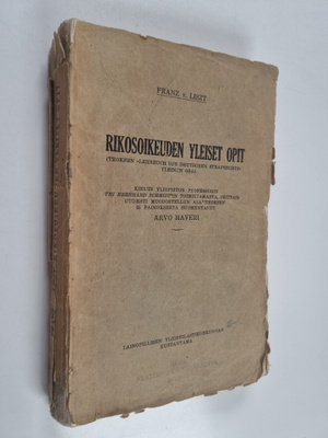 Franz von Liszt : Rikosoikeuden yleiset opit
