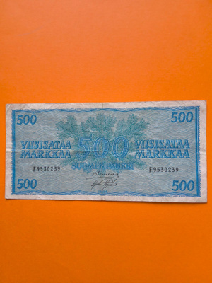 500mk 1956 F 9530239, kierrossa ollut seteli