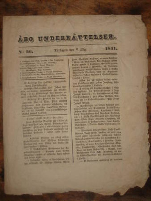 Sanomalehti : Åbo Underrättelser 8.5.1841