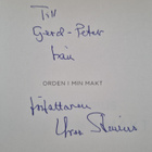 Yrsa Stenius : Orden i min makt (signeerattu, tekijän omi... - pikkukuva 3