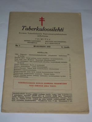 Tuberkuloosilehti 1932 Suomen Tuberkuloosin Vastustamisyhdis