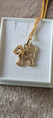 Kissariipus kivillä,14K,  585 kultaa, suloinen :)