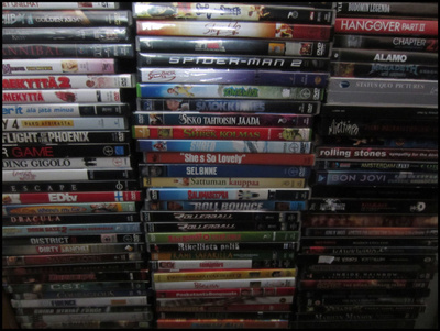 104 kpl erilaisia elokuva DVD:eitä 1.00e/kpl